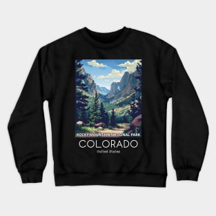 A Vintage Travel Illustration of the Rocky Mountain National Park - Colorado - US Crewneck Sweatshirt